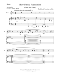 HOW FIRM A FOUNDATION (Flute/Piano and Flute Part) Sheet Music by Traditional American Melody