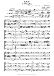 La Fede for String Trio Sheet Music by Rossini
