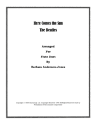 Here Comes The Sun (Flute Duet) Sheet Music by The Beatles