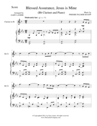 BLESSED ASSURANCE (Bb Clarinet/Piano and Clarinet Part) Sheet Music by PHOEBE PALMER KNAPP