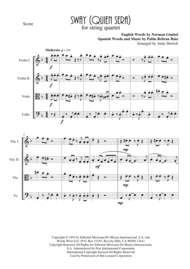 Sway for String Quartet Sheet Music by Michael Buble