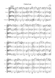 Calon Lan for String Quartet Sheet Music by Trad