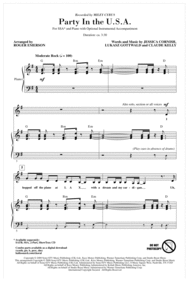 Party In The USA (arr. Roger Emerson) Sheet Music by Miley Cyrus