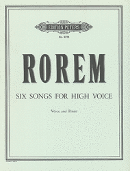 Six Songs for High Voice Sheet Music by Ned Rorem