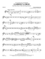 Gabriel's Oboe (from The Mission) - Violin 1 Sheet Music by Ennio Morricone