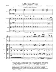 Christina Perri: A Thousand Years for String Quartet & Piano Sheet Music by Christina Perri