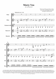 "Marry You" - for Wind Quintet Sheet Music by Bruno Mars
