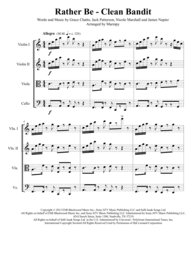 Rather Be - Clean Bandit (arranged for String Quartet) Sheet Music by Clean Bandit