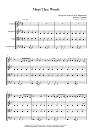 More Than Words - String Quartet Score and Parts Sheet Music by Extreme
