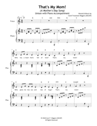 That's My Mom! (A Mother's Day Song) Sheet Music by Carol Troutman Wiggins