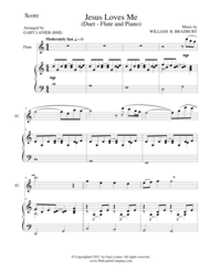 JESUS LOVES ME (Duet  Flute and Piano/Score and Parts) Sheet Music by William B. Bradbury