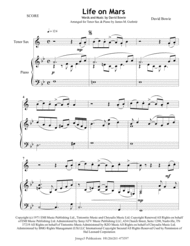 David Bowie: Life On Mars for Tenor Sax & Piano Sheet Music by David Bowie