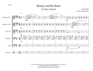 Beauty And The Beast - Brass Quintet Sheet Music by Alan Menken
