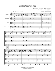 Just The Way You Are (String Quartet) Sheet Music by Bruno Mars