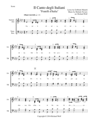 Italian National Anthem ("Fratelli d'Italia" / "Il canto degli Italiani" / "Inno di Mameli") Sheet Music by Michele Novaro