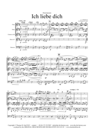 Ich liebe dich - Beethoven - Wind Quintet Sheet Music by L.v. Beethoven