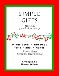 Simple Gifts (Easy Piano Duet; 1 Piano