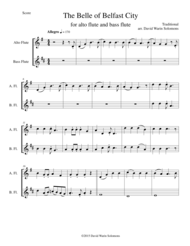 The Belle of Belfast city for alto and bass flute Sheet Music by Traditional