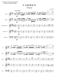 CARMEN - Prèlude for Woodwind Quintet Sheet Music by Georges Bizet