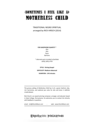 (Sometimes I Feel Like a) Motherless Child Sheet Music by African-American Spiritual