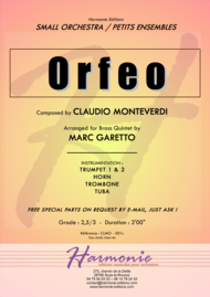 ORFEO Overture (Toccata + Adagio) Claudio MONTEVERDI - "2016 Chamber Music Contest Entry" Sheet Music by Claudio Monteverdi
