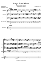 A.Vivaldi Largo from Winter for percussion quintet Sheet Music by A.Vivaldi