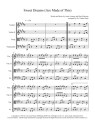 Sweet Dreams (Are Made Of This) - String Quartet Sheet Music by Annie Lennox/David Stewart