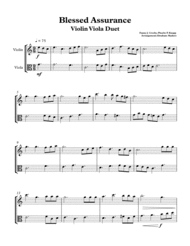 Blessed Assurance Violin-Viola Duet Sheet Music by Fanny J. Crosby Phoebe P. Knapp