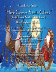 Here Comes Santa Claus (for Saxophone Quartet SATB or AATB) Sheet Music by Gene Autry