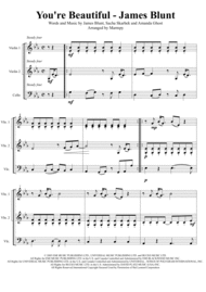 You're Beautiful - James Blunt (arranged for String Trio) Sheet Music by James Blunt