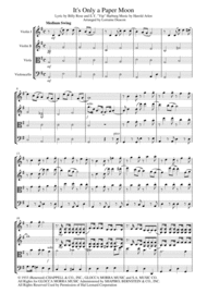 It's Only A Paper Moon - String Quartet Sheet Music by E.Y. "Yip" Harburg