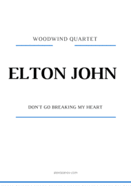 Don't Go Breaking My Heart Sheet Music by Elton John