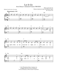 Let It Go (Beginner Edition) Sheet Music by Idina Menzel