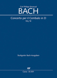 Concerto per il Cembalo in D Sheet Music by Carl Philipp Emanuel Bach