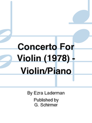 Concerto For Violin (1978) - Violin/Piano Sheet Music by Ezra Laderman