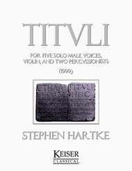 Tituli Sheet Music by Stephen Hartke