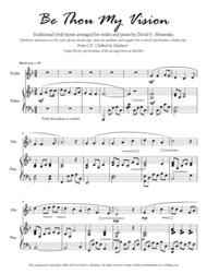 Be Thou My Vision (arr. for violin and piano) Sheet Music by Traditional Irish Hymn
