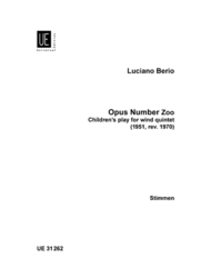 Opus Number Zoo Sheet Music by Luciano Berio