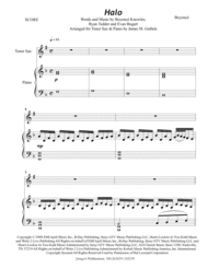 Beyonce: Halo for Tenor Sax & Piano Sheet Music by Beyonce