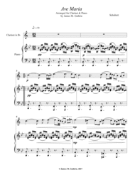 Schubert: Ave Maria for Clarinet & Piano Sheet Music by Franz Schubert
