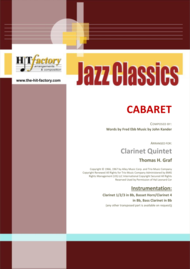 Cabaret - Jazz - Liza Minelli - Clarinet Quintet Sheet Music by Kander & Ebb