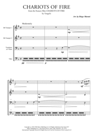 Chariots Of Fire  from the Feature Film CHARIOTS OF FIRE for Brass Quartet Sheet Music by Vangelis