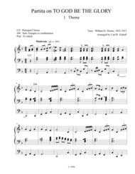 Partita on TO GOD BE THE GLORY Sheet Music by William H. Doane