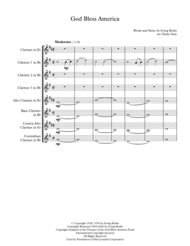 God Bless America (Clarinet Choir) Sheet Music by Irving Berlin