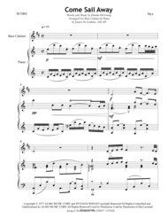 Styx: Come Sail Away for Bass Clarinet & Piano Sheet Music by Styx