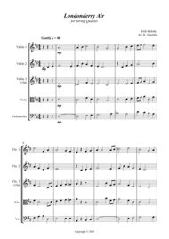Londonderry Air (Danny Boy) - Jazz Arrangement for String Quartet Sheet Music by Irish Folk Song