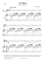 Bach-Gounod: Ave Maria for Trumpet & Piano Sheet Music by Bach-Gounod