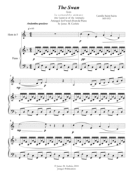 Saint-Saens: The Swan for French Horn & Piano Sheet Music by Camille Saint-Saens