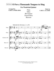 O FOR A THOUSAND TONGUES TO SING (Woodwind Quintet - Flute..Oboe..Bb Clarinet..Horn and Bassoon) Sheet Music by Carl G. Glaser