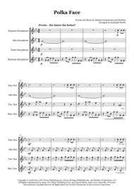 Poker Face polka by Lady Gaga - Saxophone quartet (SATB) Sheet Music by Lady Gaga